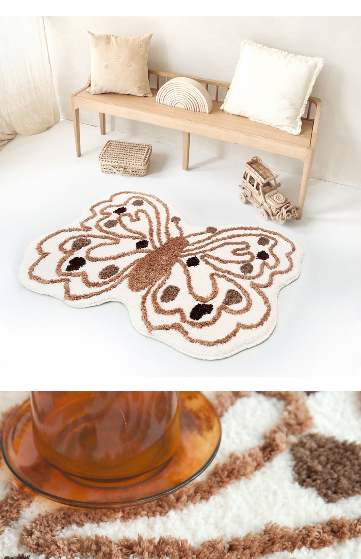 Mini Carpet Bedroom Mat with Suction for Bathroom and Home Use