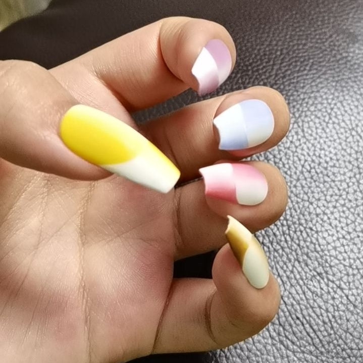 Two-Tone Gradient Nail Art Patches - Multiple Sizes
