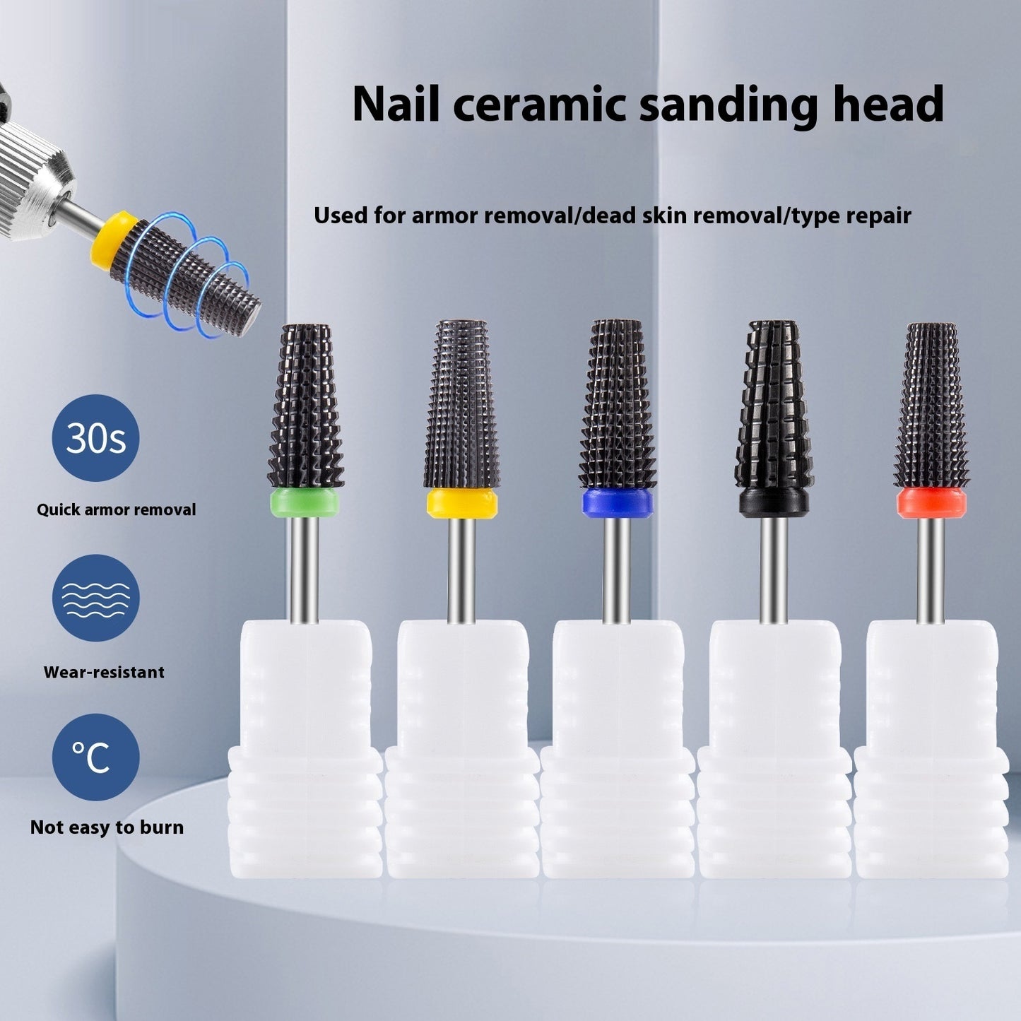 Ceramic Nail Polish Removal Head for Nail Art & Surface Polishing