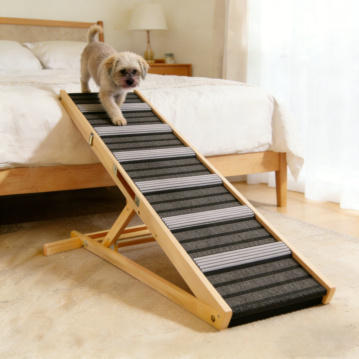 Adjustable Dog Ramp for Couch and Sofa - Non-Slip Pet Steps with Stable Support