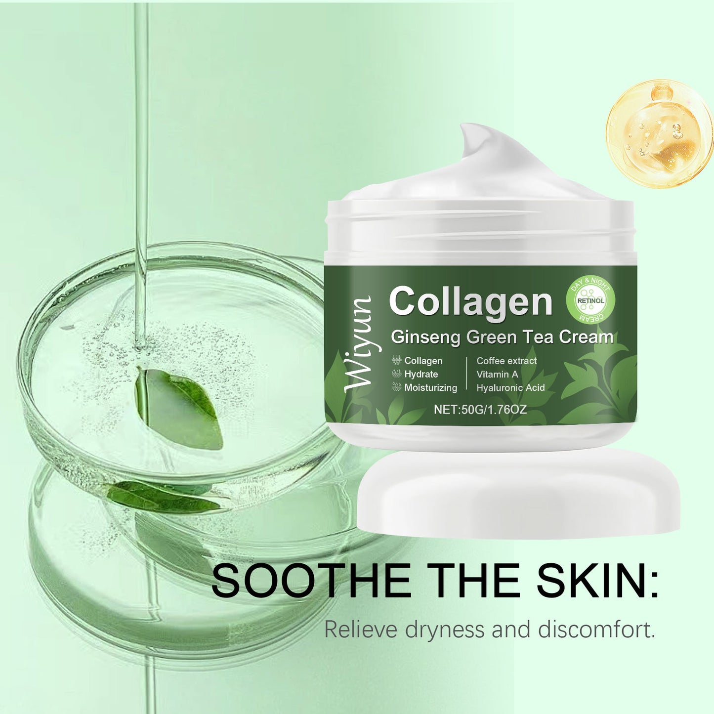 Collagen Ginseng Green Tea Face Moisturizer - Firming & Brightening Cream