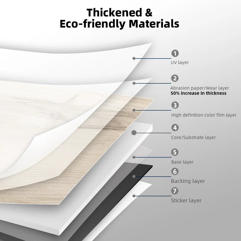 Self-Adhesive Vinyl Tile Flooring - Wood Grain, 30 Tiles