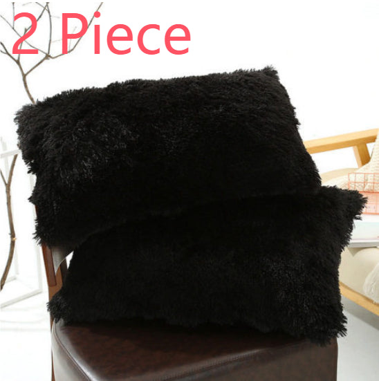 Winter Plush Pillowcase Set - Fluffy Long Plush & Velvet Bedding