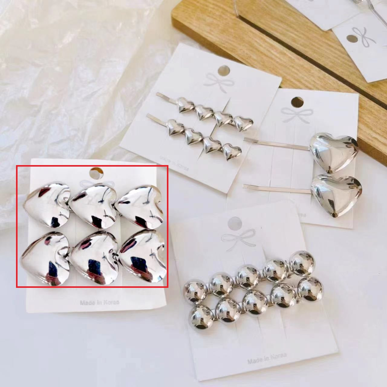 Metal Heart Hair Clip - Gold & Silver Hair Accessories for Women