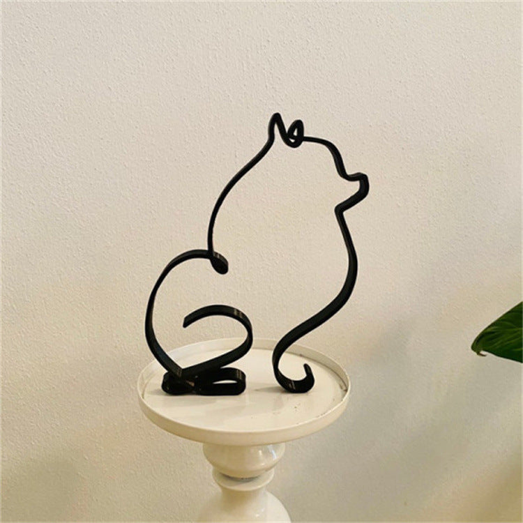 Metal Dog Art Sculpture Home Decor - Modern Dog Ornament Collection