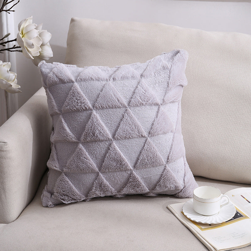 Nordic Double-Sided Plush Pillow Cover 45x45cm Sofa Cushion Case Home Decor