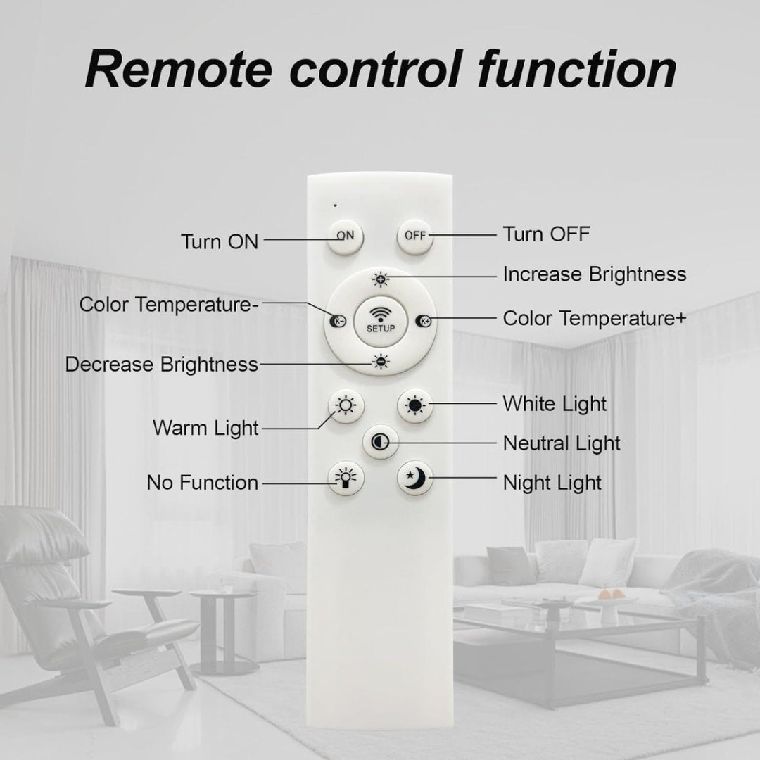 Modern Dimmable LED Ceiling Light with Remote Control, 4-Ring Acrylic Flush Mount Fixture for Bedroom, Living Room, Kitchen
