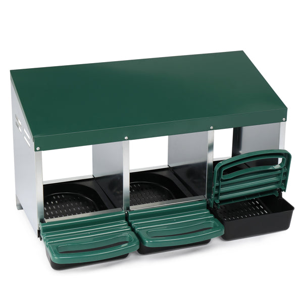 3-Compartment Chicken Feeding Trough - Poultry Water & Feed Dispenser