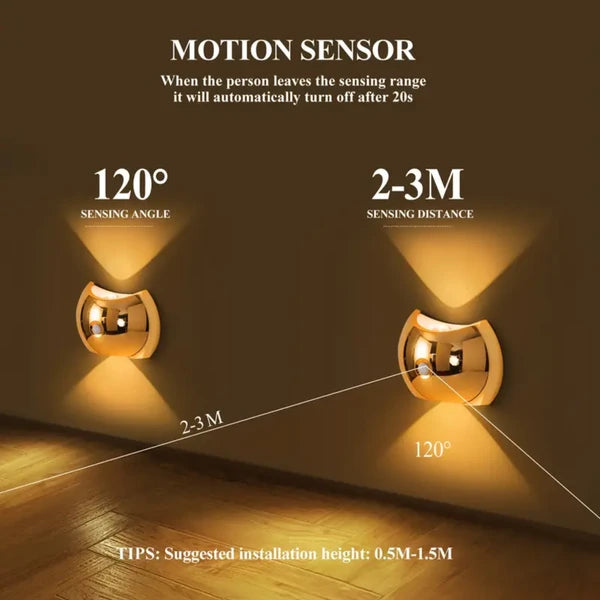 Wireless Motion Sensor Wall Lamps - 2 or 4 Pack, Magnetic Indoor Lighting for Stairs & Wardrobe