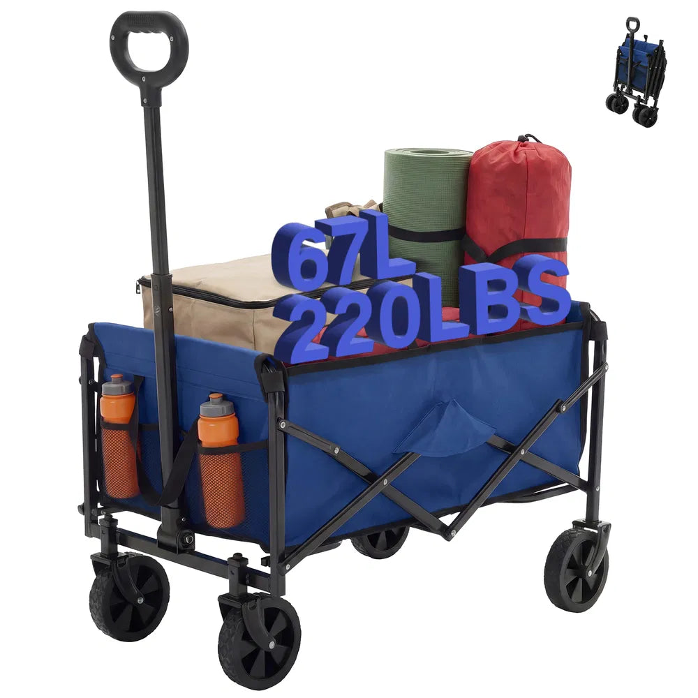 Heavy-Duty Foldable Trolley with 330 lbs Capacity - Red