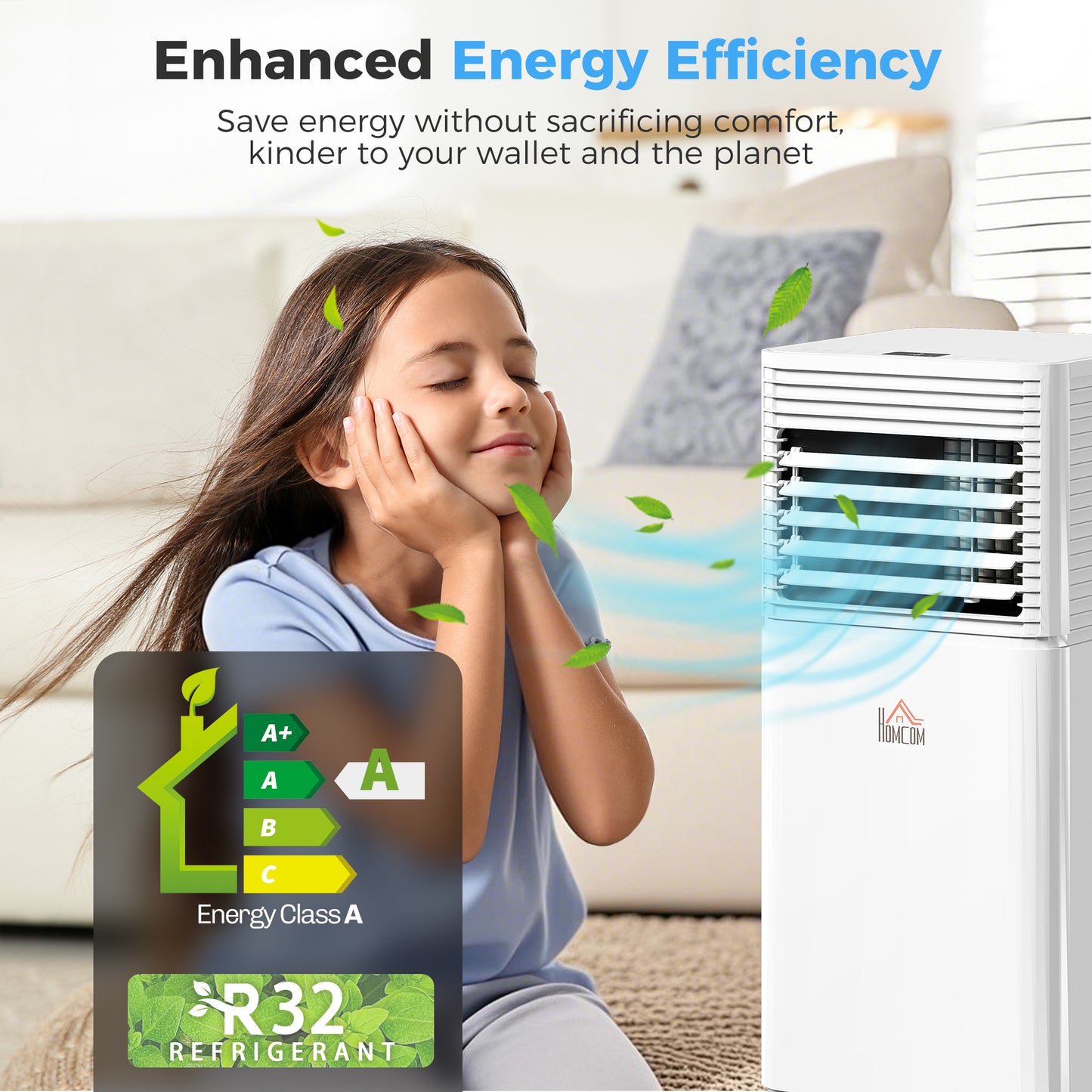 Portable 10000 BTU Air Conditioner with Remote & Timer - White