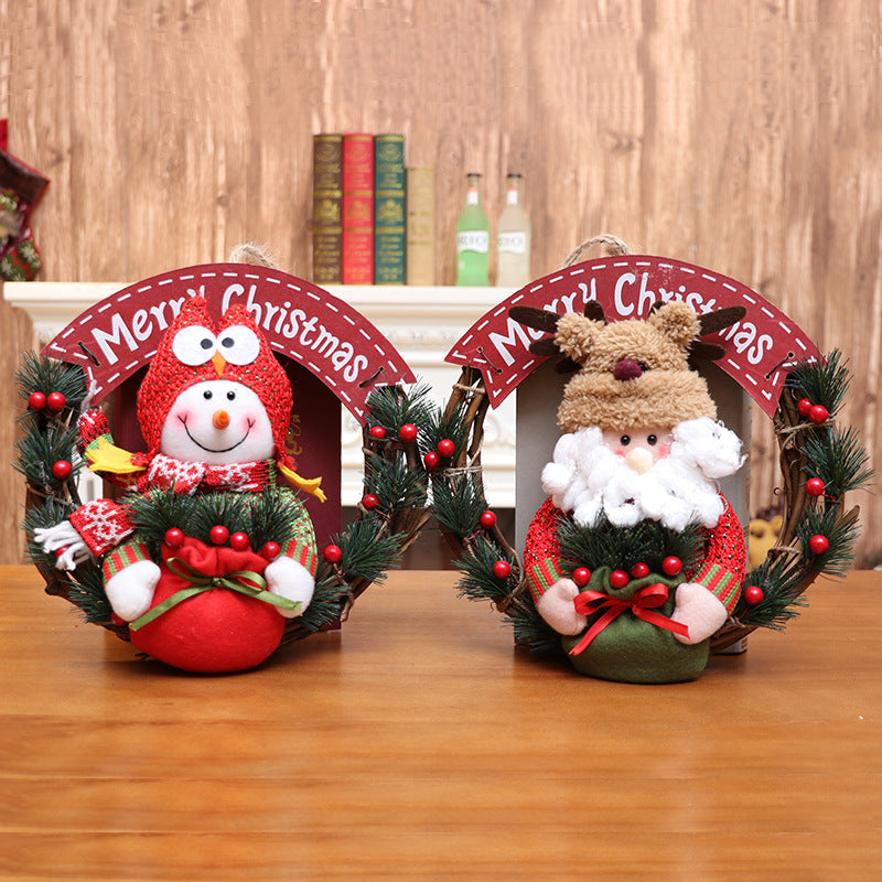 Christmas Multi-Pattern Doll Garland Ornament - Festive Home Decor
