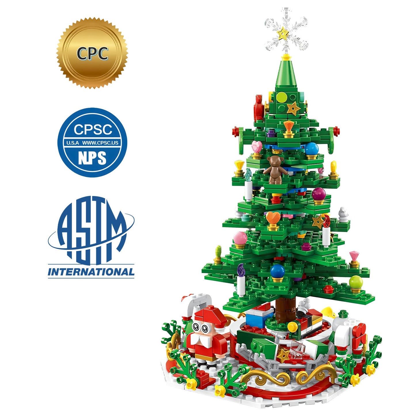 Christmas Tree Building Set with LED Lights - 24-Day Countdown