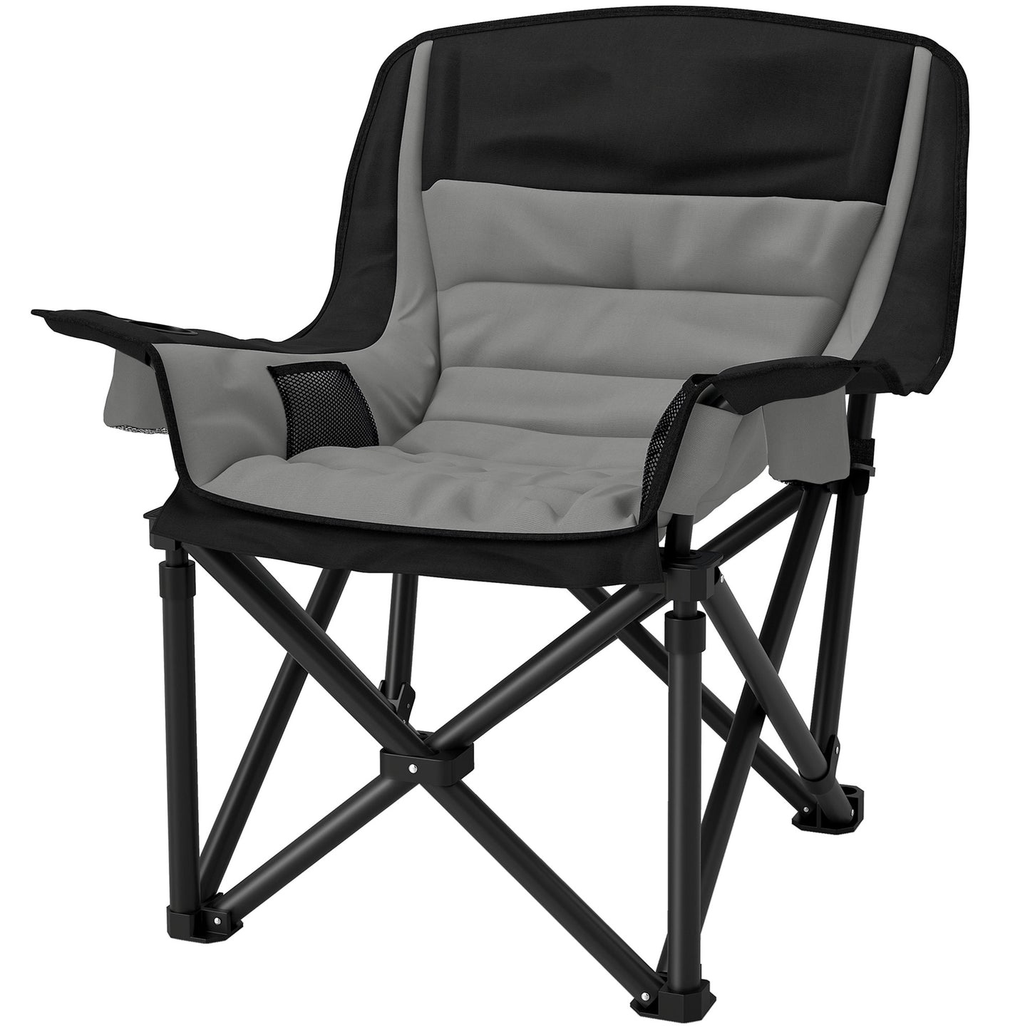 Portable Folding Camping Chair with Cup Holders & Side Pockets