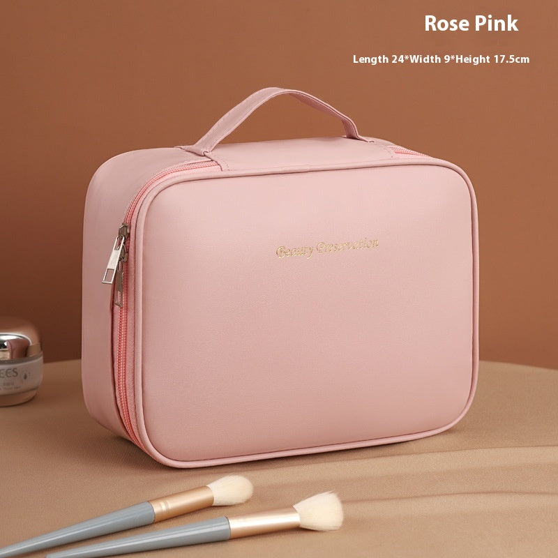 Multifunctional Cosmetic Bag with Partition Storage - Waterproof & Storable