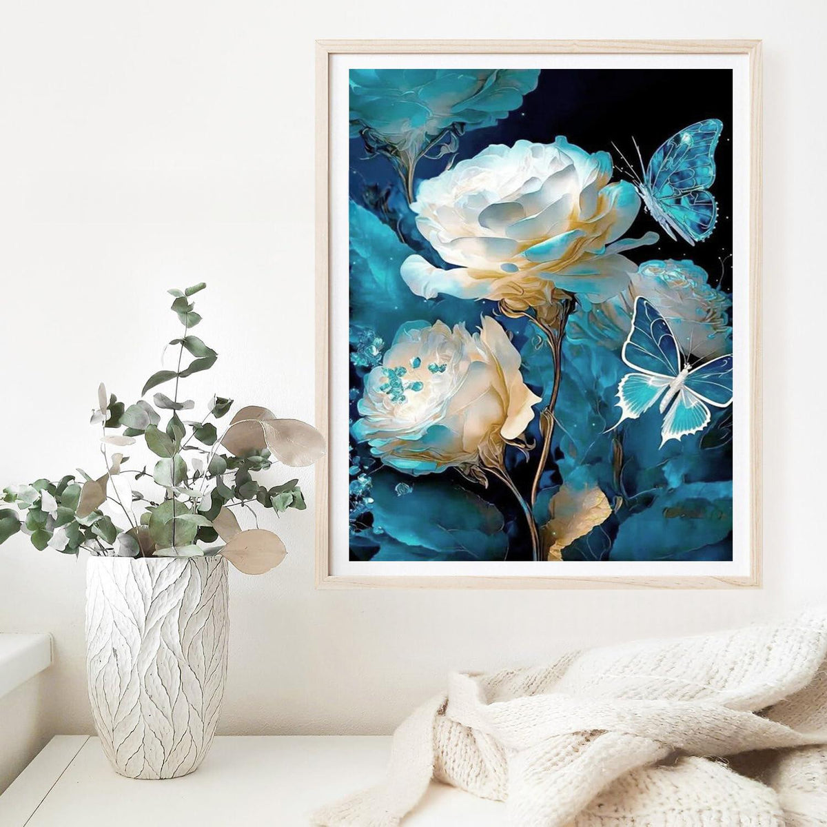 DIY Diamond Painting Kit Rose Canvas 30x40cm Framed or Frameless Home Decor