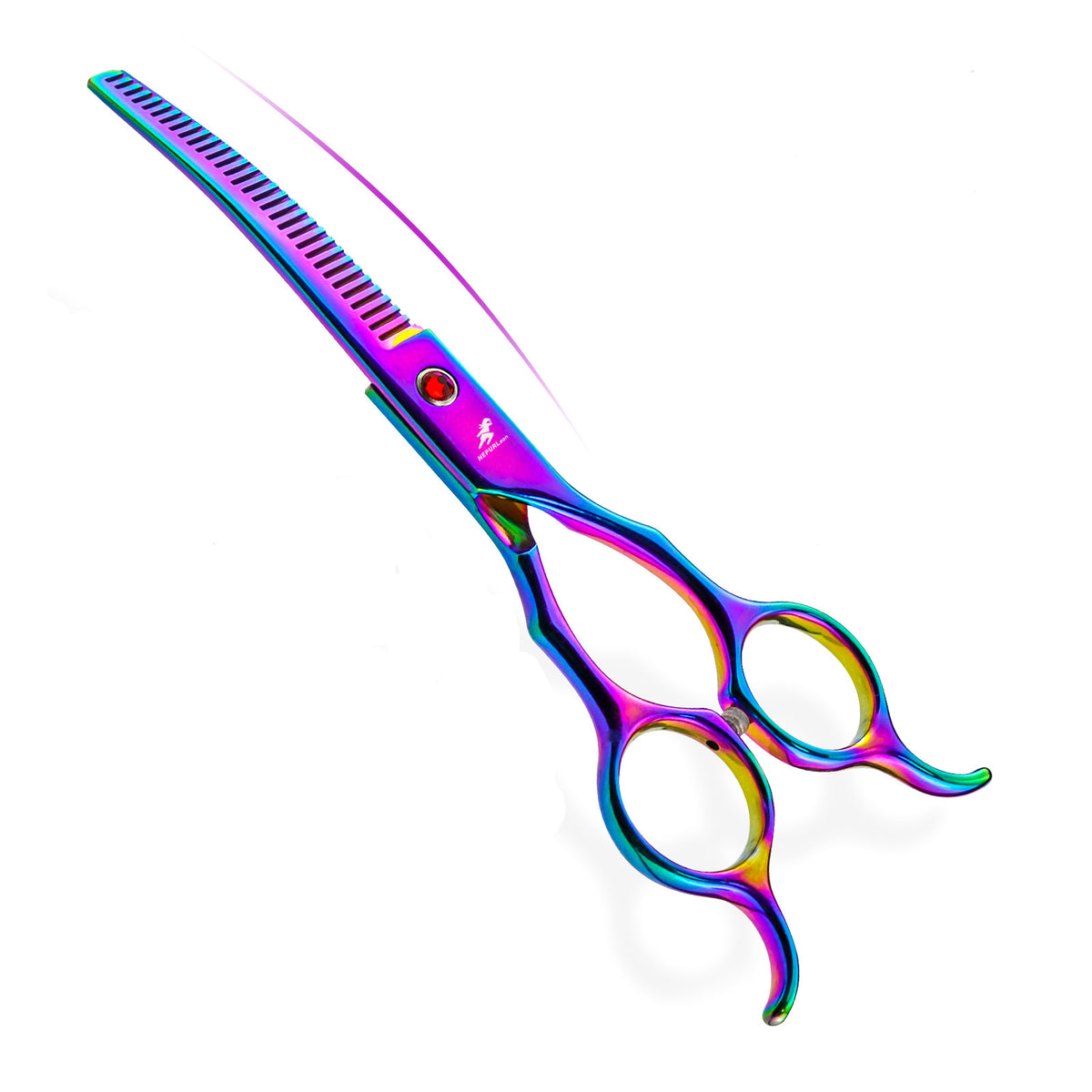 6.5-Inch Colorful Pet Nail & Fur Trimming Scissors - Curved & Durable