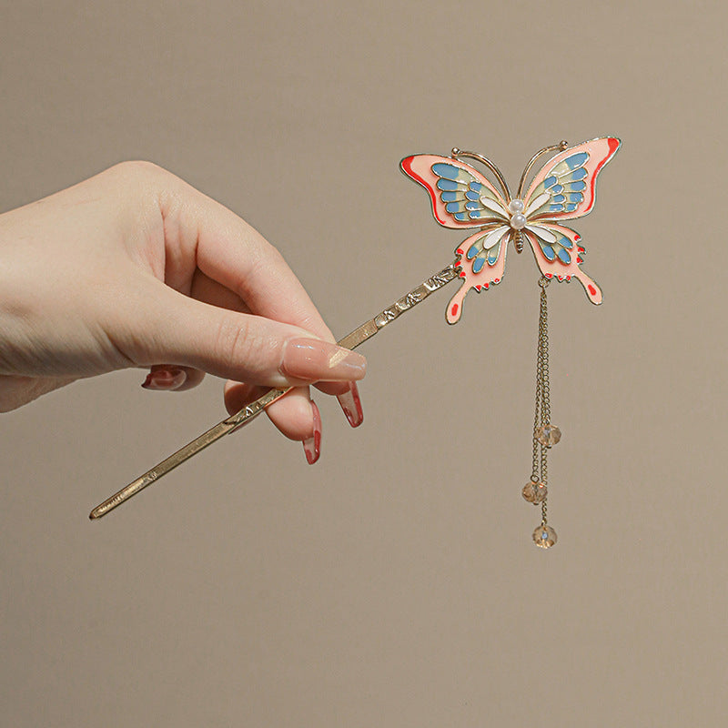 Butterfly Alloy Hairpin with Tassel