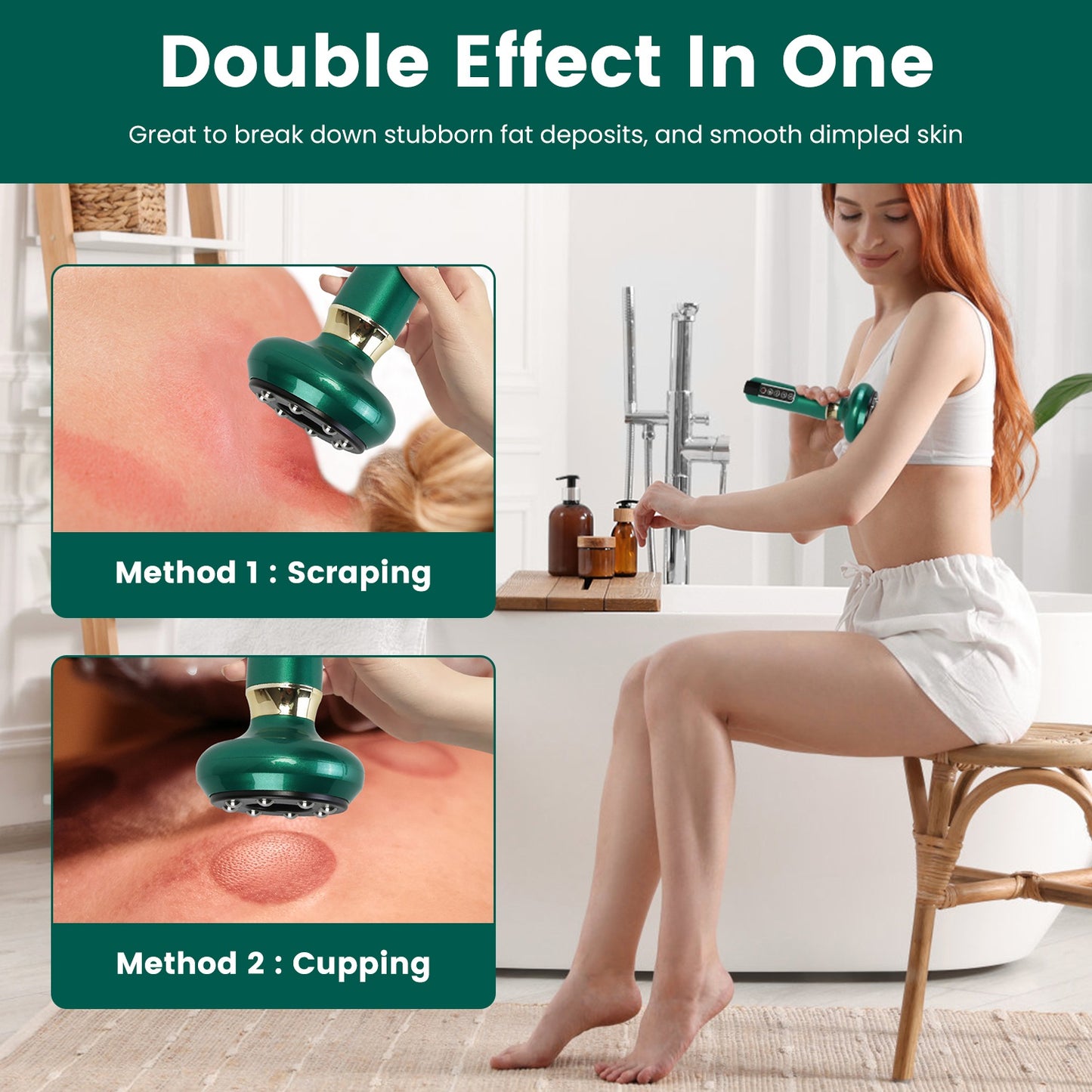 Cordless Anti-Cellulite Vacuum Massager with 12-Level Suction & Heat Therapy