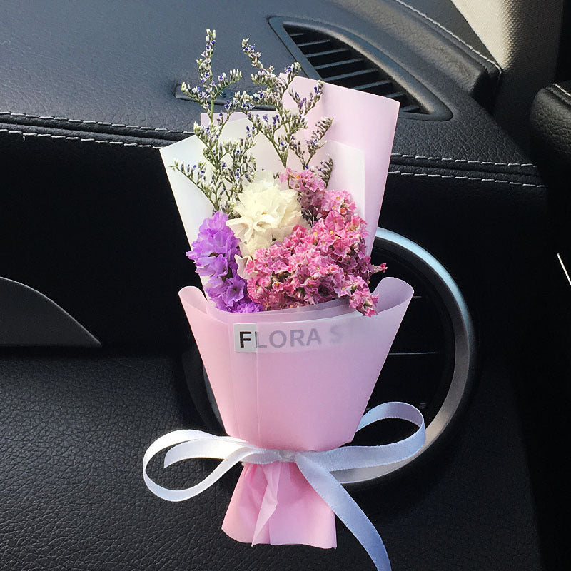Decorative Dried Flowers Air Outlet Car Freshener - Colorful Aromatic Bouquet