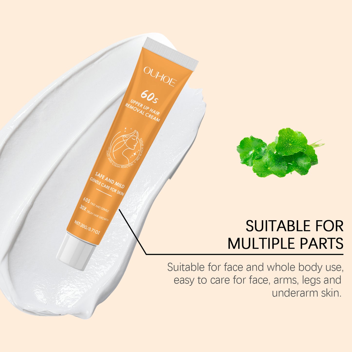 Gentle Body and Facial Hair Removal Cream - Moisturizing Formula