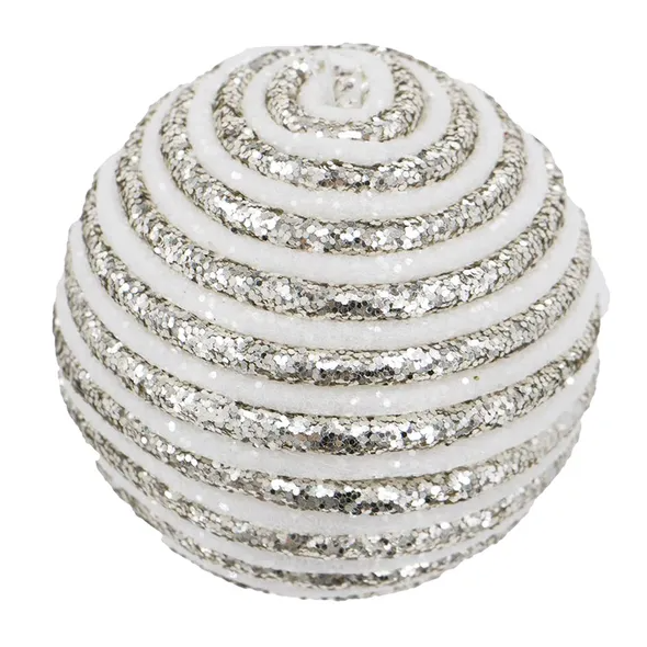 Set of 12 Silver Christmas Ball Ornaments - 3.9 Inch Decorative Balls
