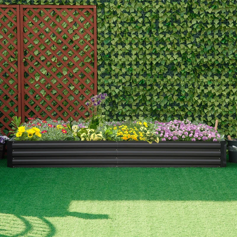 Galvanized Raised Garden Bed for Vegetables Flowers Herbs 95" L Gray