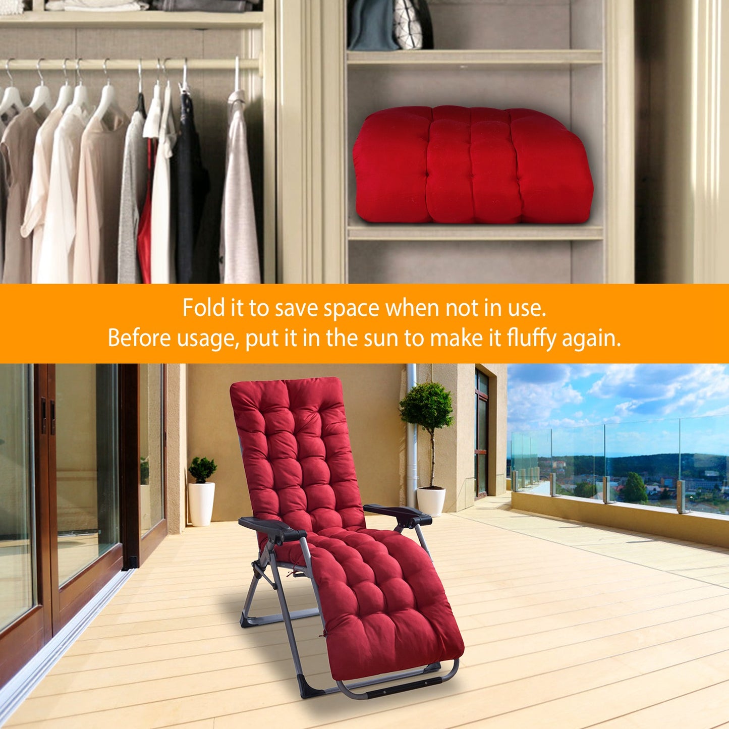 Lounger Cushion for Chaise, Rocking Chair & Sofa - Standard Size