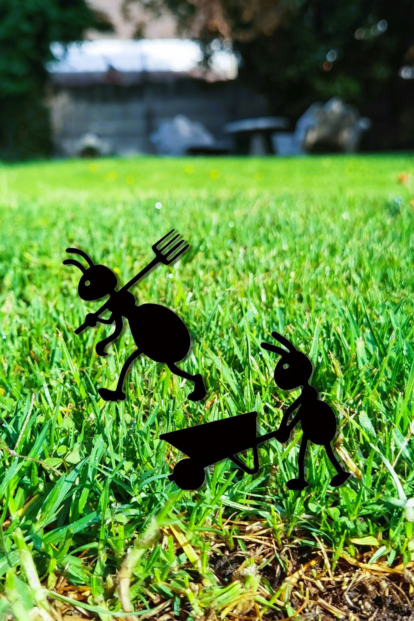 Iron Ant Garden Stake Outdoor Yard Art for Lawn Patio Backyard Decor