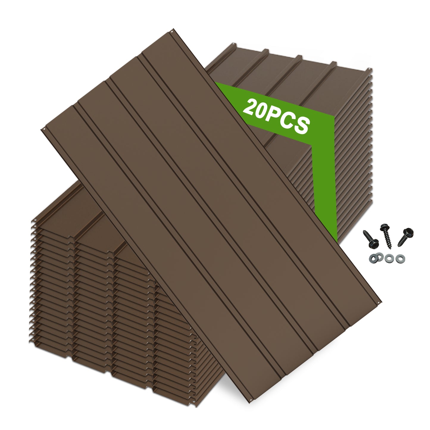20 Pcs Metal Roofing Panels, 3.54 Ft X1.64 Galvanized Panels Siding