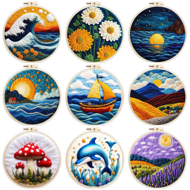 Embroidery Needle Felt Blanket Painting Kit - House Decor & Crafts