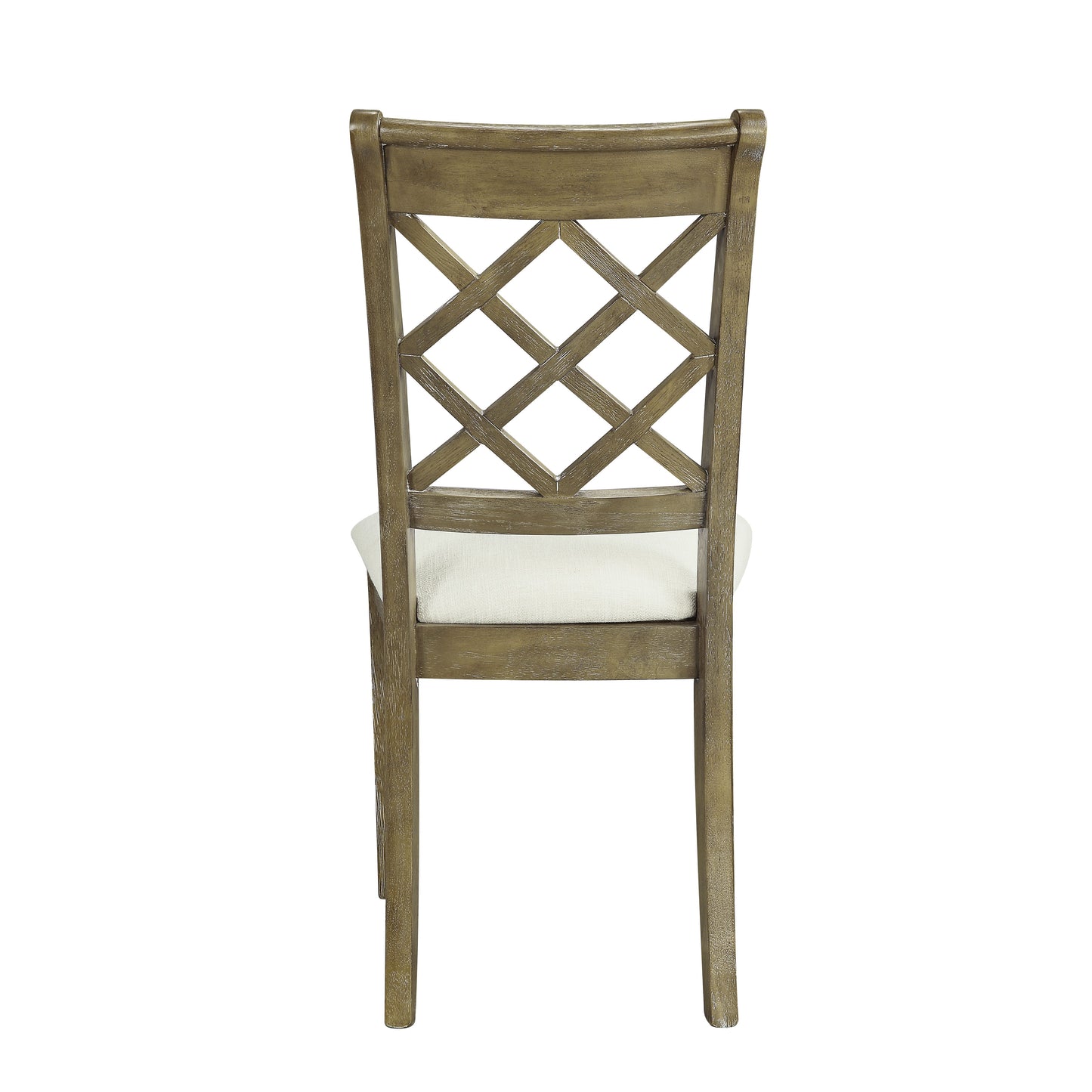 Karsen Beige Linen & Rustic Oak Finish Side Chairs - Set of 2