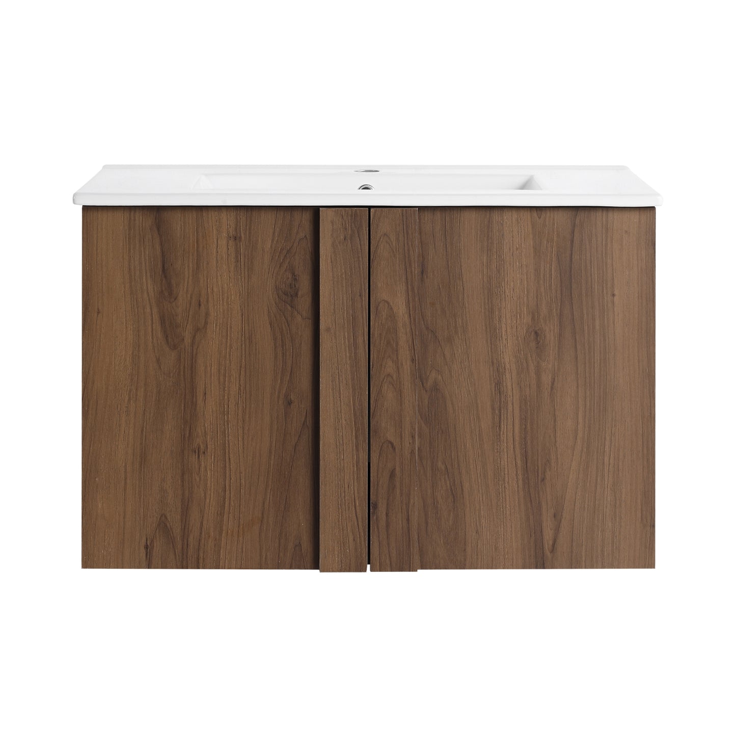 30" Wall-Mounted Bathroom Vanity with Sink - Brown Ebony