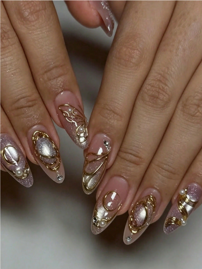 Almond-Shaped Nail Tips Set - 24 Pieces for Nail Art & Manicure
