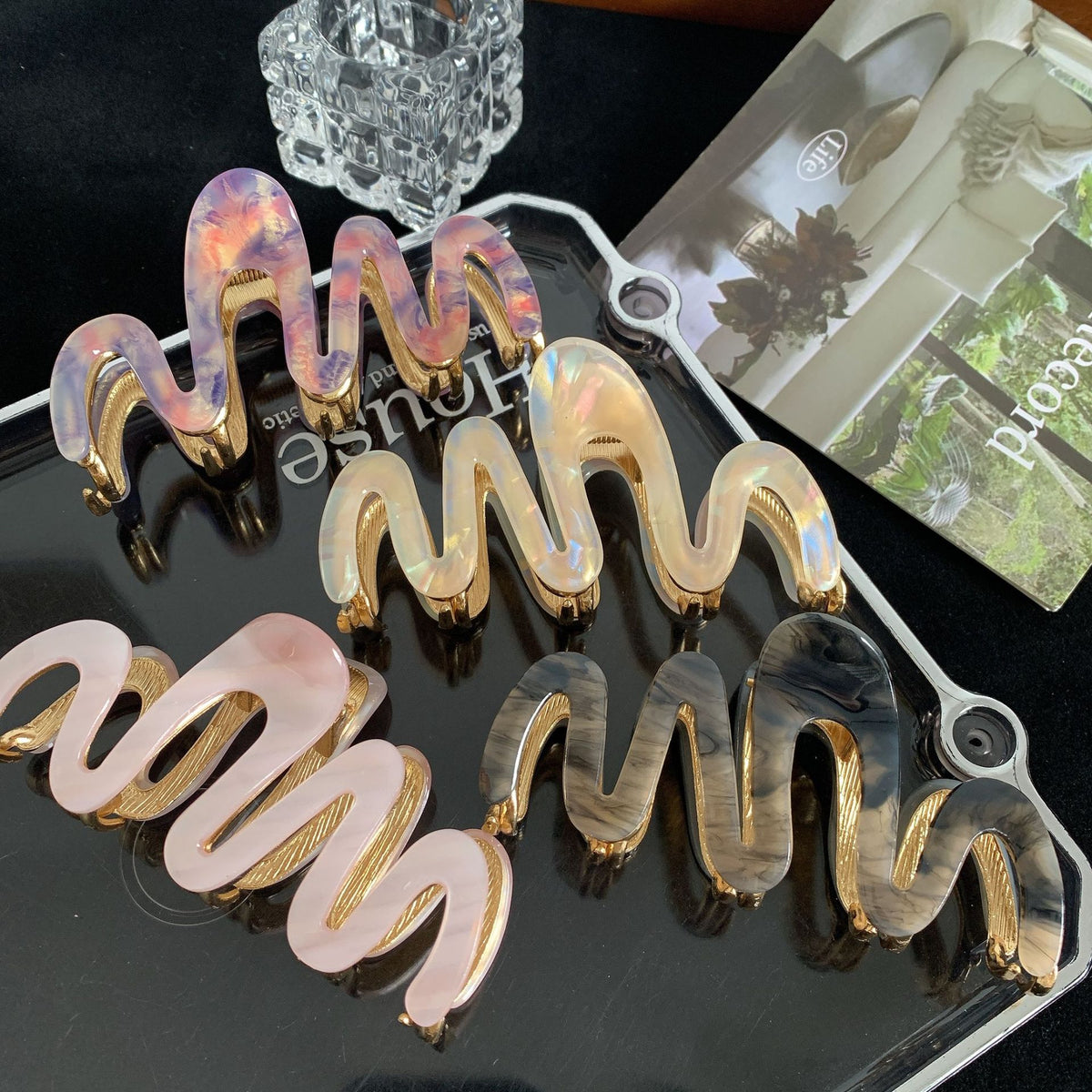 Acetate Wavy Hair Clip for Women
