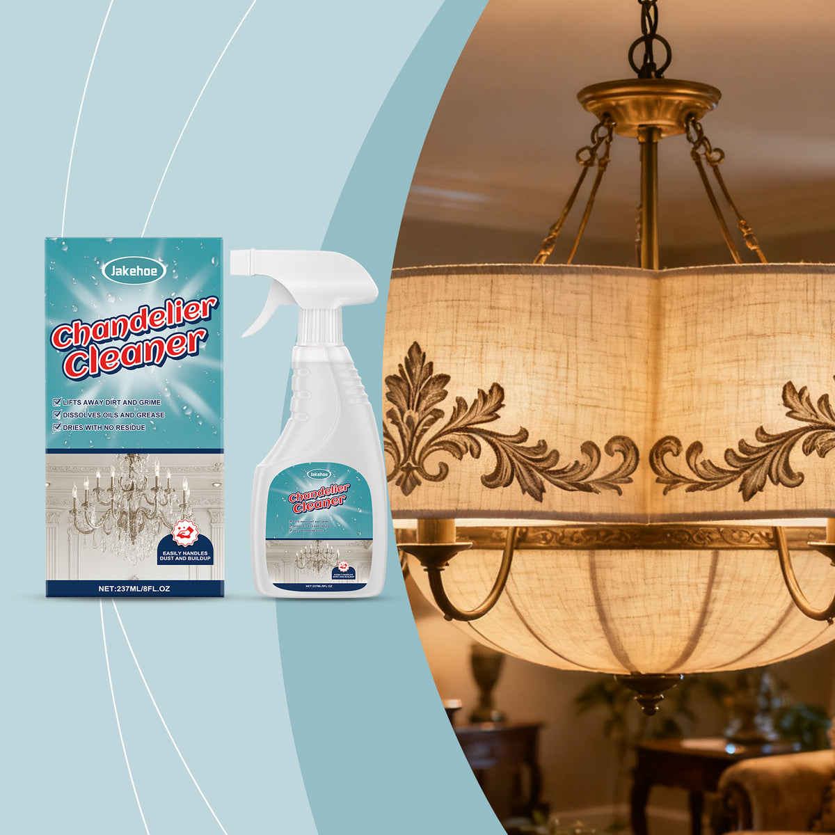 Chandelier Cleaner Spray - 237ml Household Glass & Fixture Cleaning