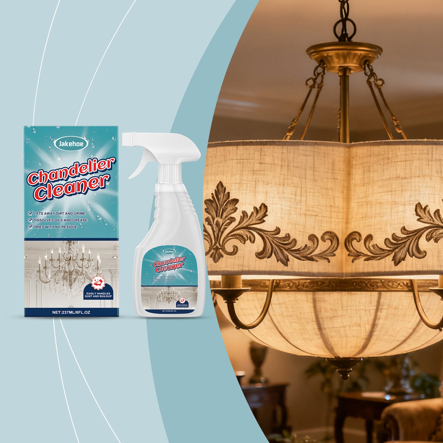 Chandelier Cleaner Spray - 237ml for Jewelry & Light Fixture Cleaning