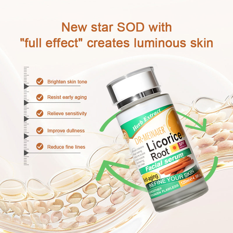 Licorice Root Facial Serum with SPF 50 - Anti-Aging & Brightening - 120ml