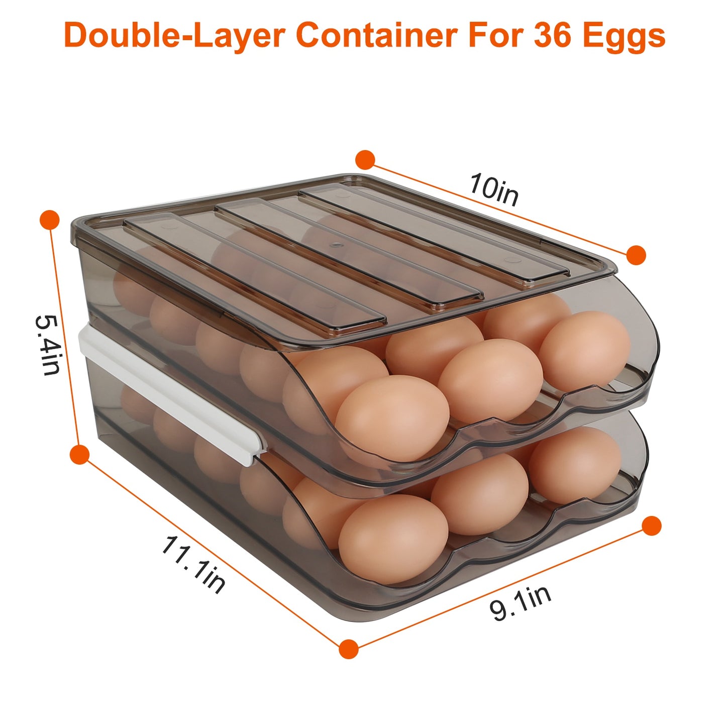 Egg Container Holder For Refrigerator Double Layer Storage Box With