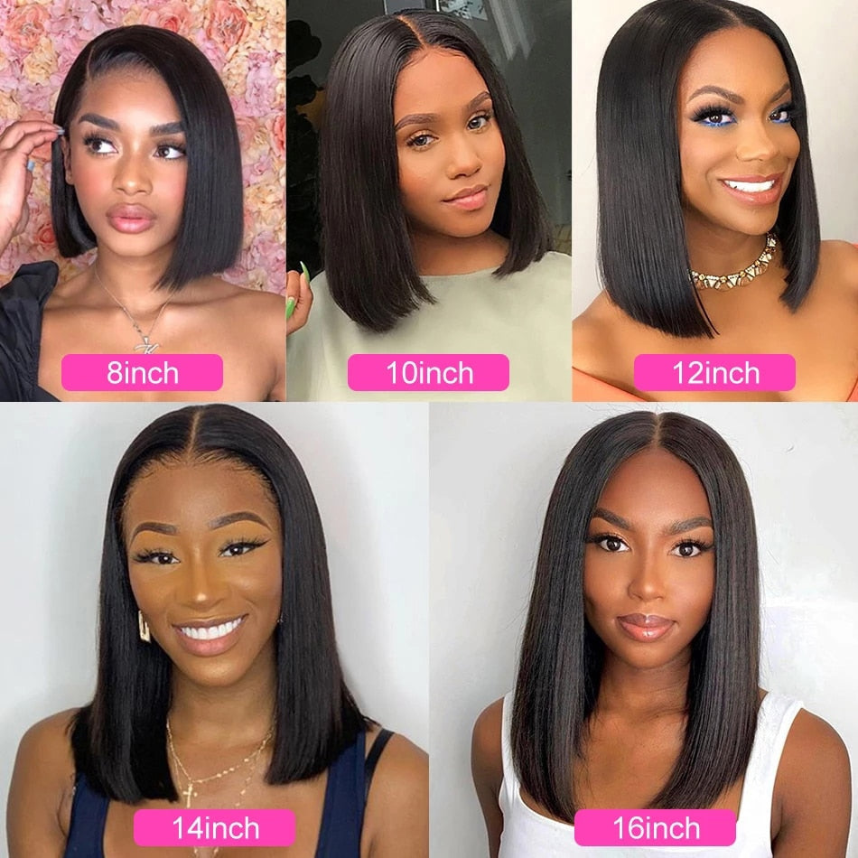 Front Lace Short Wave Human Hair Wig with Multiple Lengths & Color Options