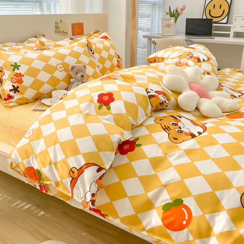 Simple Skin-Friendly Cotton Bedding Set - Multiple Sizes & Patterns