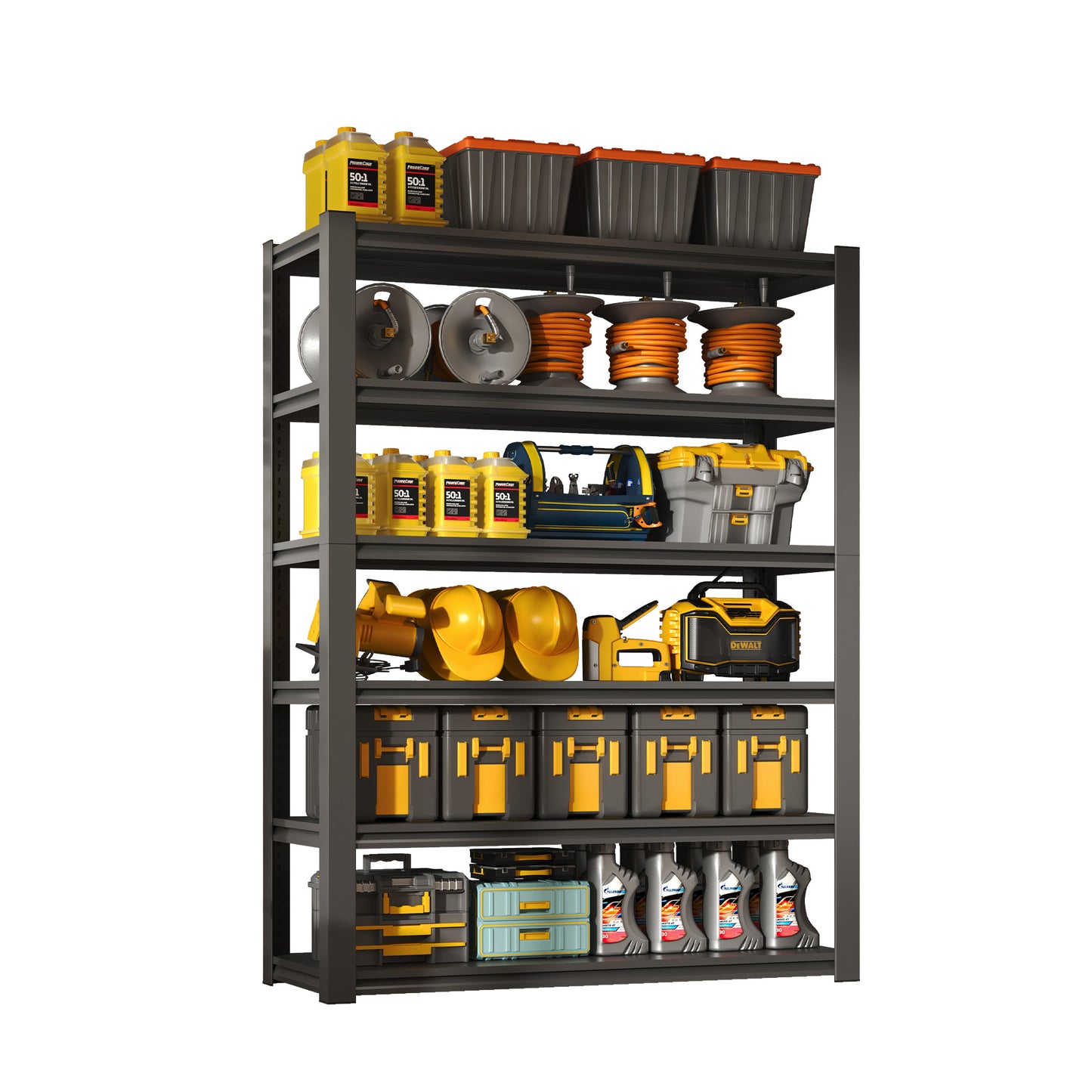 82 H 6 Tier Metal Shelves For Storage Garage Shelving 2400LBS Heavy