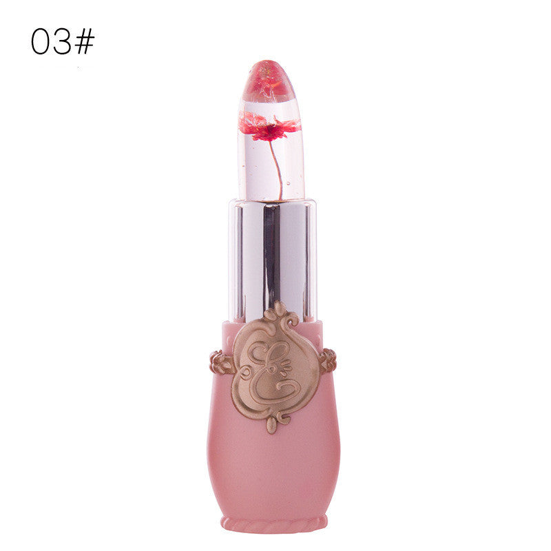 Colorful Jelly Flower Lip Gloss - Waterproof, Long-Lasting Lipstick