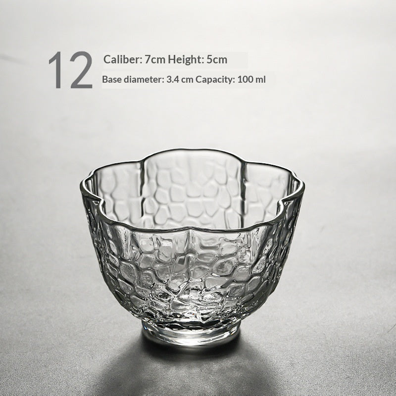 Tea-Boiling Glass Teacup with Kung Fu Style, Small Transparent Drinking Cup