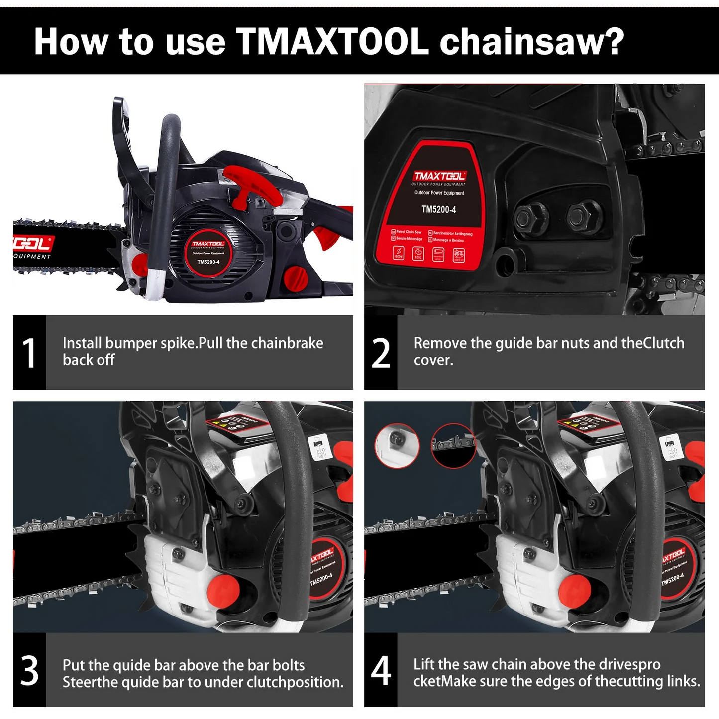 TMAXTOOL 62cc Powerful 20 Inch Gas Chainsaw With 2 Stroke - Perfect