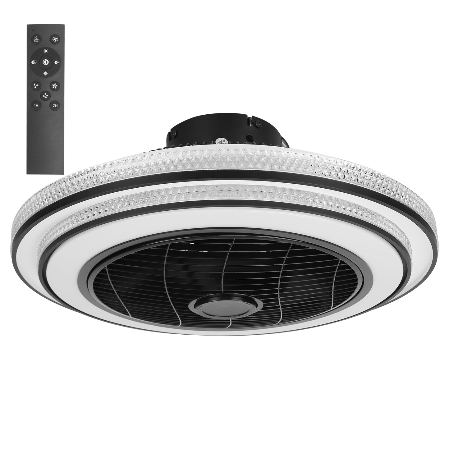 20.5in Ceiling Fan with Light Remote Control & APP, 3-Speed LED Pendant Fan - Black