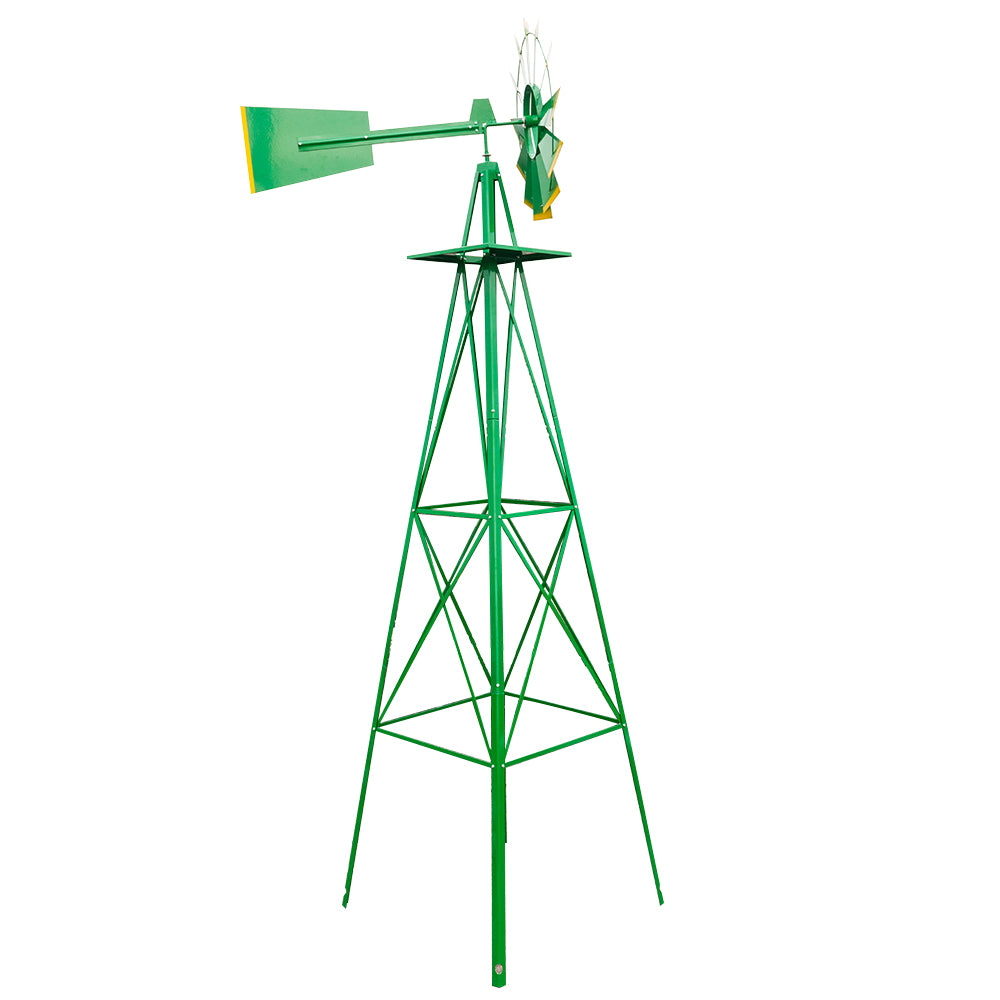 8FT Weather-Resistant Garden Windmill with Steel Frame for Lawn Decor