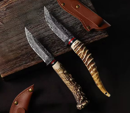 Mongolian Handle Meat Knife with Antler & Horn Options - Ethnic Kitchen Tool