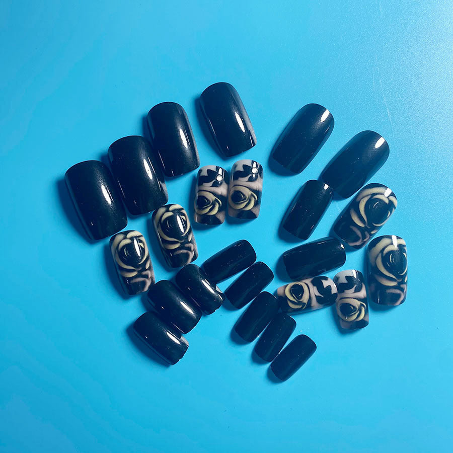 European and American Style Nail Art Fake Nail Patch Set with Tools and Glue