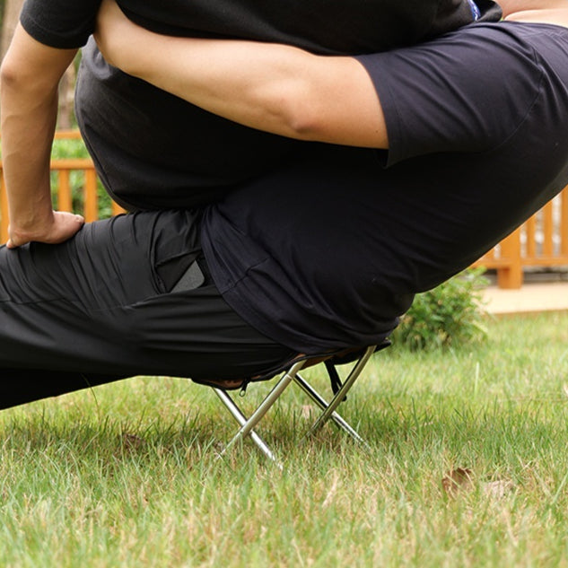 Foldable High-Speed Rail Queuing Barrier - Portable Aluminum Alloy Folding Stool